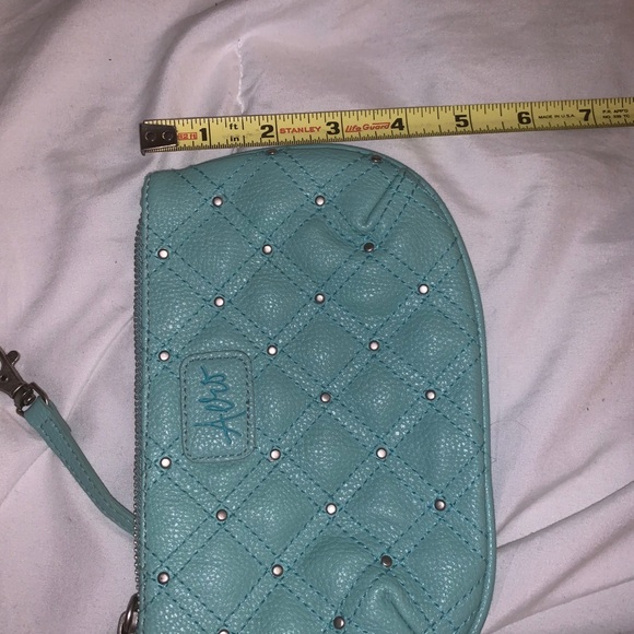 Teal Aero Studded Zipper Wristlet - Picture 7 of 10